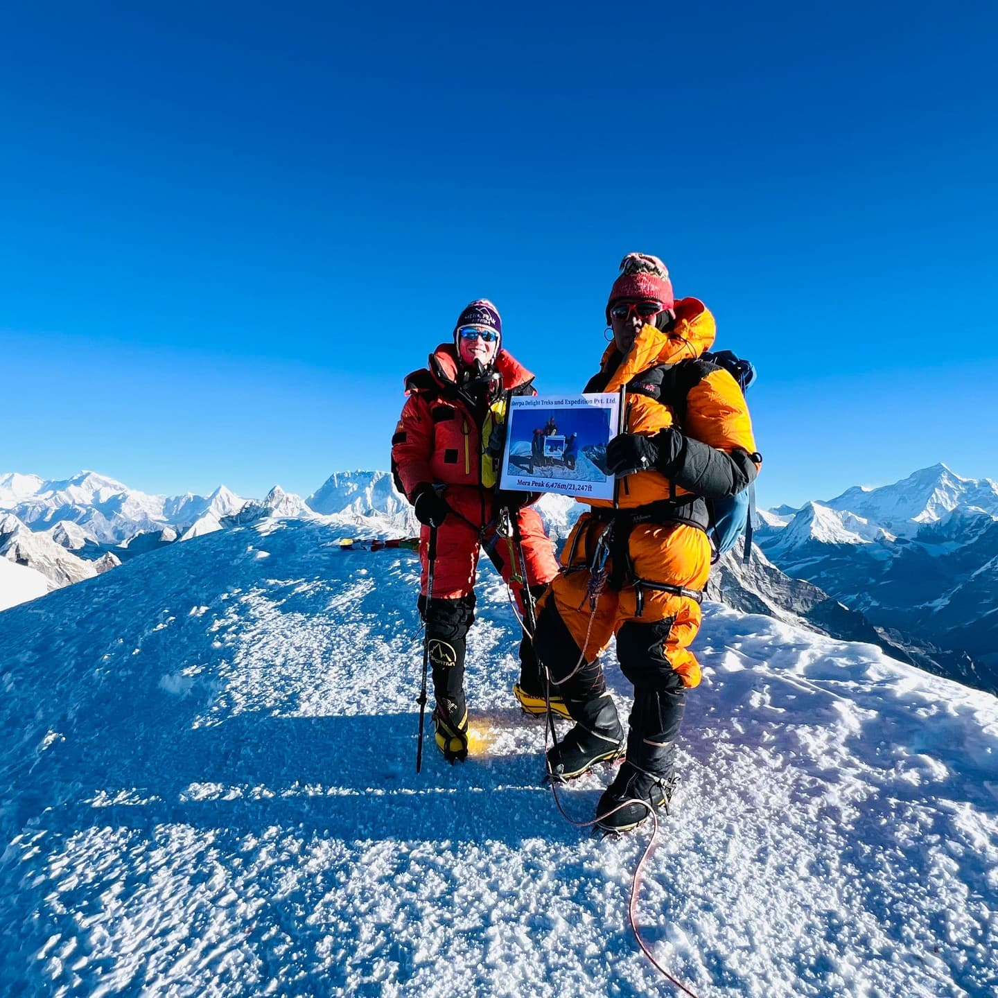 Sherpa guides and travelers in the Himalayas